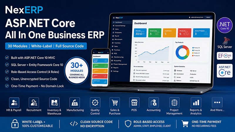 ASP.Net Core All In One Business ERP