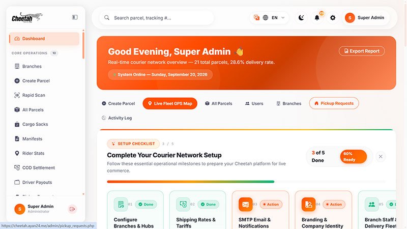 Enterprise Logistics Courier and Warehouse Management System with Flutter App