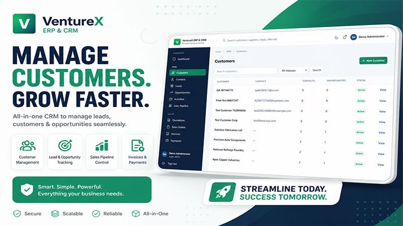 VentureX ERP and CRM