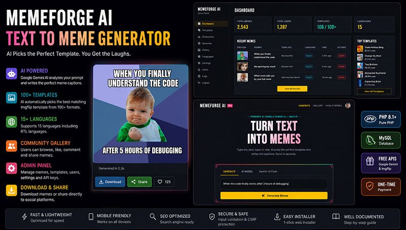 Text to Meme Generator PHP Script
